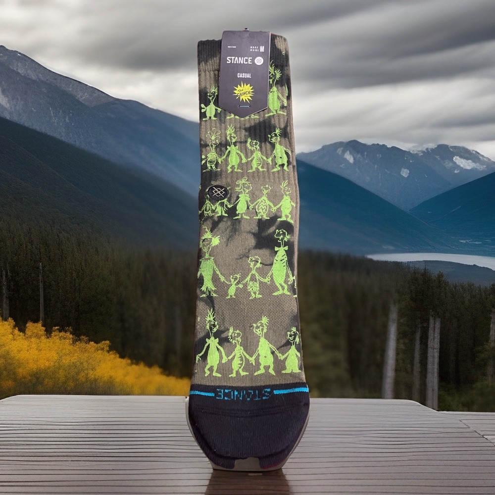Stance x MEN'sThe Grinch Casual Crew Socks Down In Whovile‎ Crew NEW Sz M 6-8.5